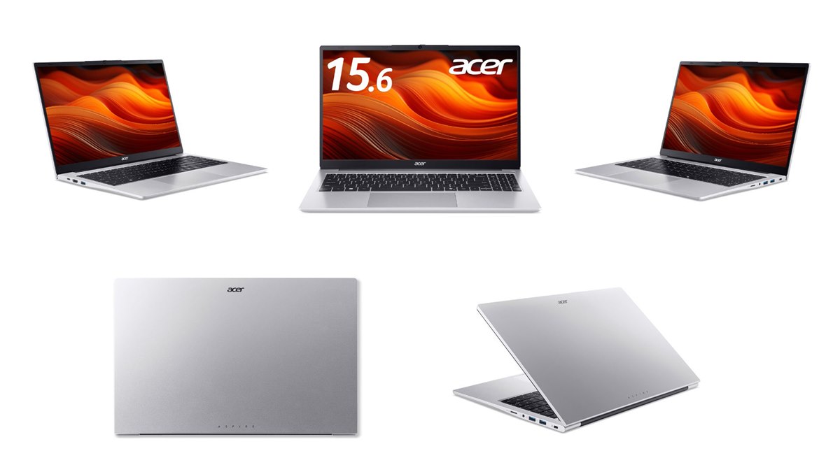 エイサー、Ryzenを搭載した15.6型ノートPC「Aspire Lite」3機種