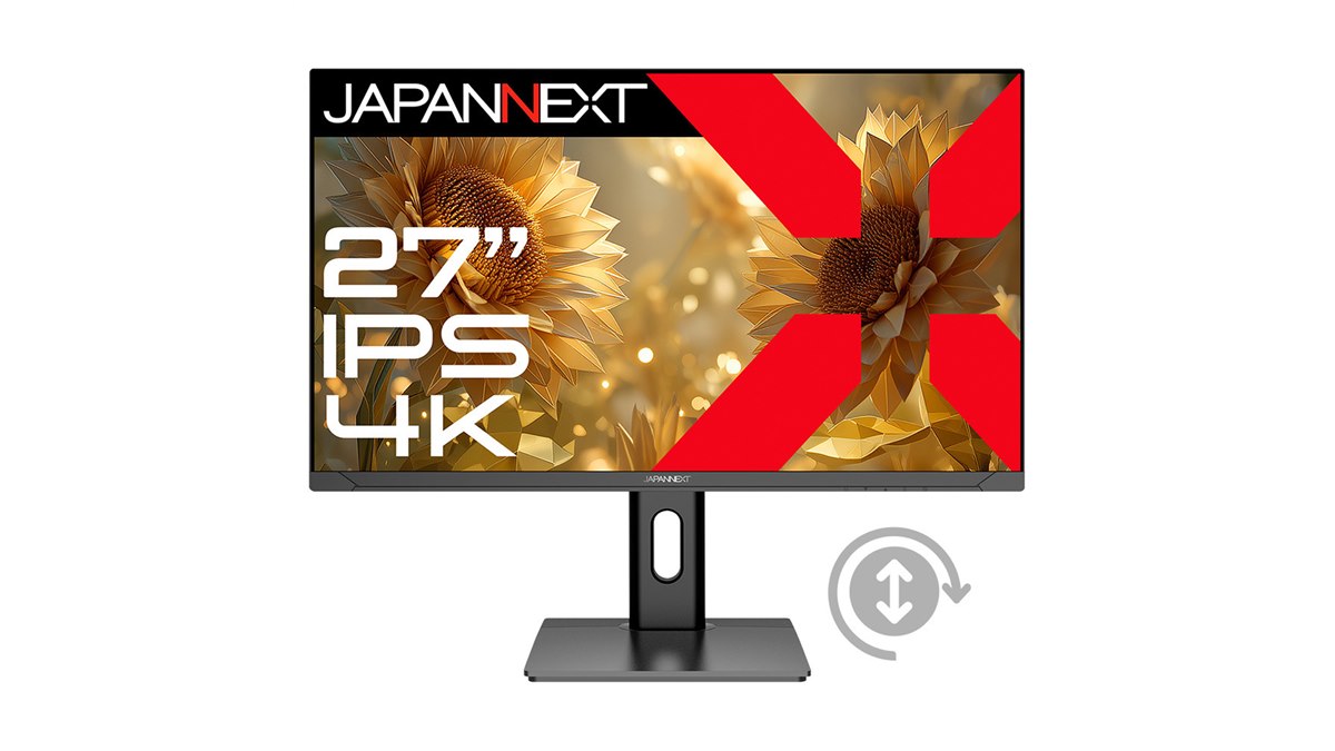 JAPANNEXT、30,480円で昇降式多機能スタンドを搭載した27型4K
