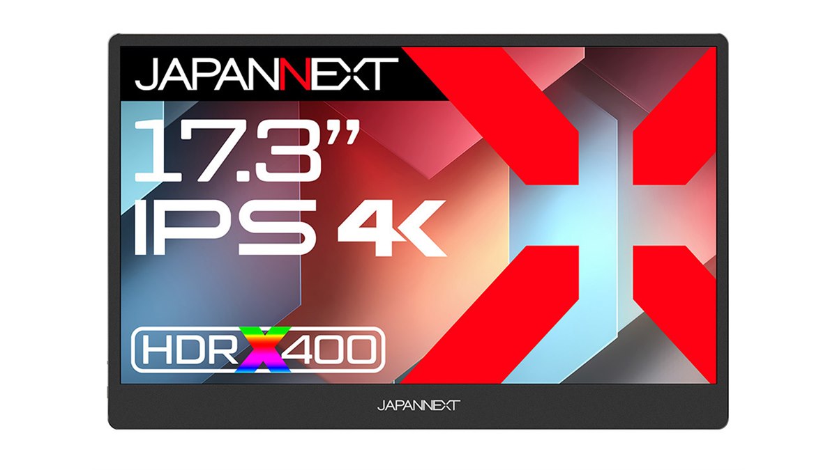 JAPANNEXT、59,980円の17.3型IPSパネル搭載4Kモバイルディスプレイ「JN