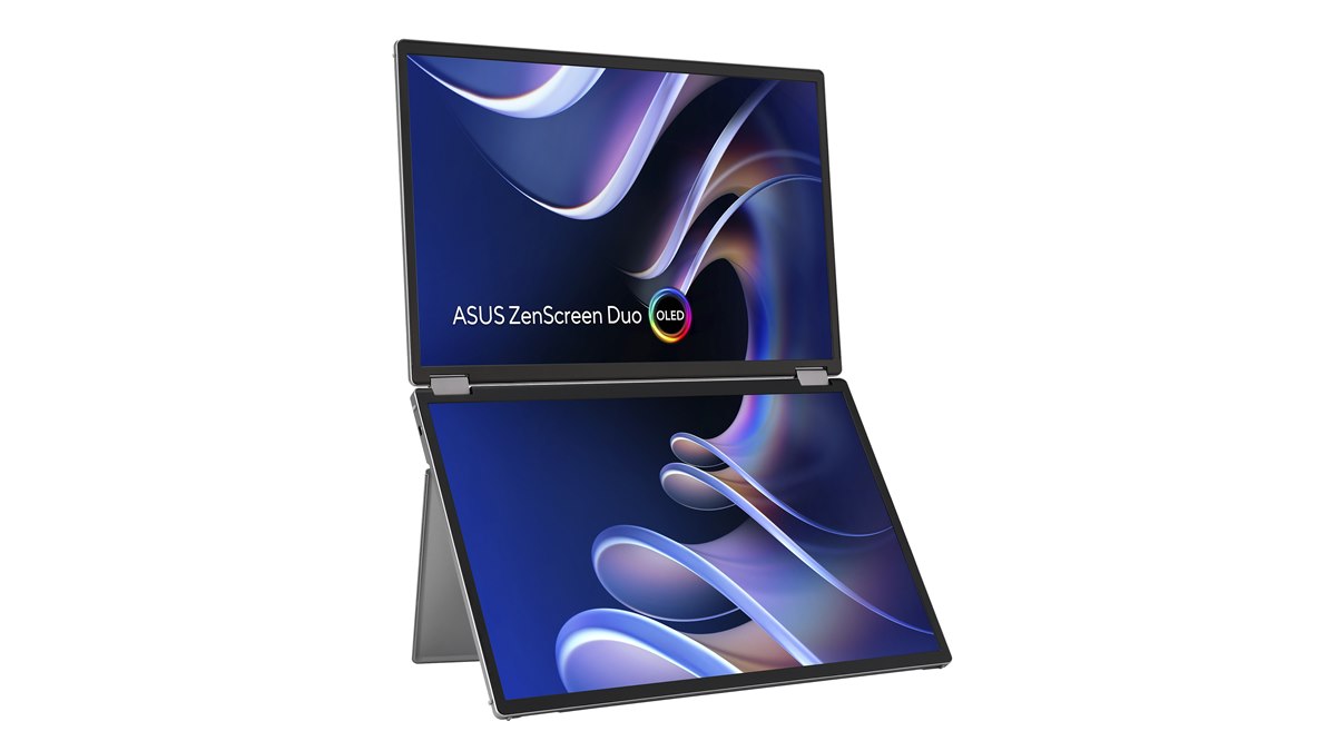ASUS、2枚の14型有機ELパネルを搭載したポータブルモニター「ZenScreen