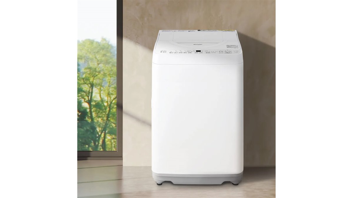 シャープ、節水＆清潔性にすぐれた「穴なし槽」搭載の縦型洗濯乾燥機