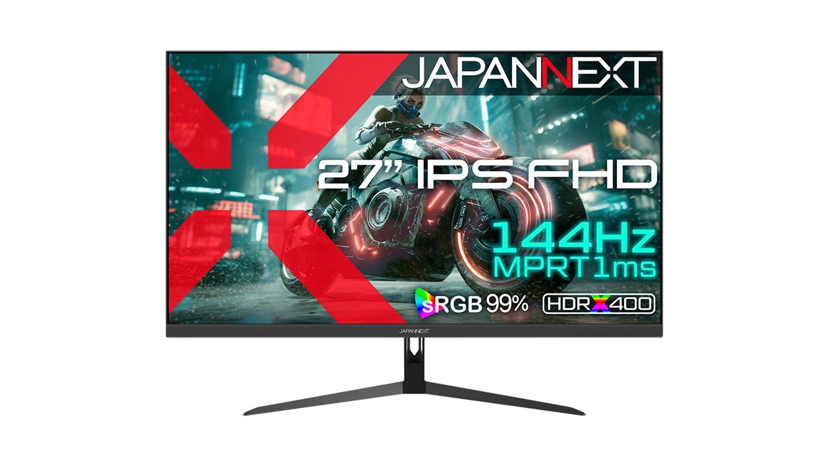 17,980円、IPS・144Hz/1ms対応の27型フルHDゲーミングモニター「JN