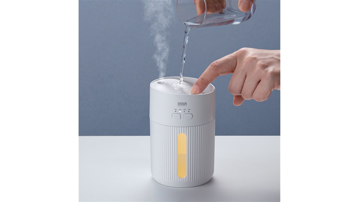 サンワ、バッテリーを内蔵した超音波卓上加湿器「400-TOY051W」 - 価格.com