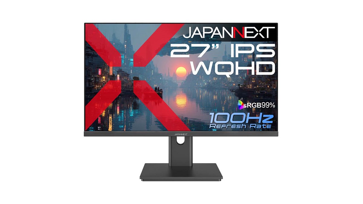 20,980円、sRGB99％・100Hz対応の27型WQHDディスプレイ「JN-IPS27Q3