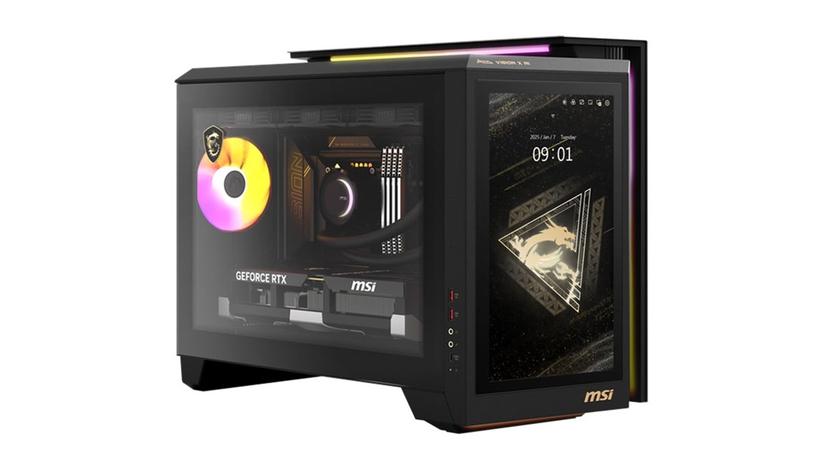 MSI、前面に13.3型タッチパネルを搭載したゲーミングPC「MEG Vision X