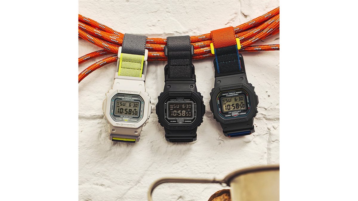 カシオ、高伸縮クロスバンドと磁石式バックルを採用したG-SHOCK「DW