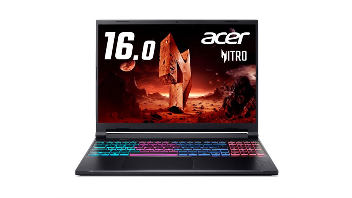 エイサー、Ryzen 7 260とRTX 50シリーズ搭載の16型ゲーミングPC「Nitro