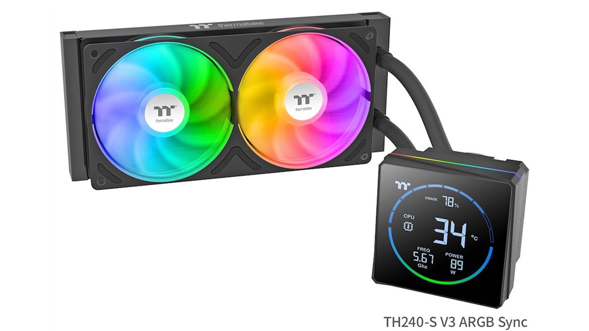 Thermaltake、CPU温度を表示できる水冷一体型CPUクーラー「TH-S V3