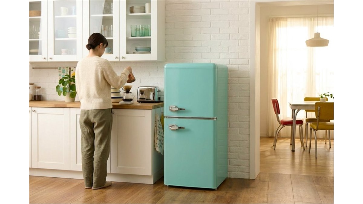 simplus、60L/100L/120Lの3サイズを用意したレトロなデザインの2ドア