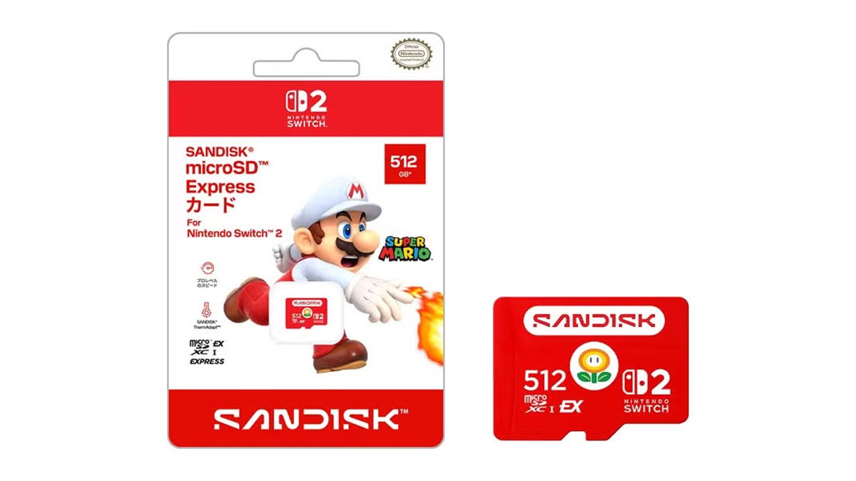 任天堂ライセンス商品にサンディスク製512GB microSD Expressカードを