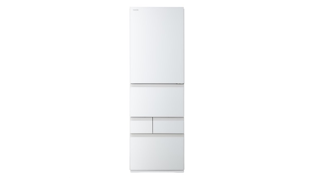 運搬取付無料！グランホワイト純正東芝まんなか野菜室ecoなおしゃれスリム冷蔵庫！ 東芝、高湿度をキープして鮮度を守る「うるおいラップ野菜室」を搭載