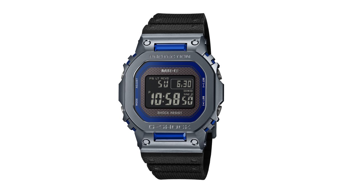 カシオ、G-SHOCK最上級ライン「MR-G」からブルーサファイアを配した