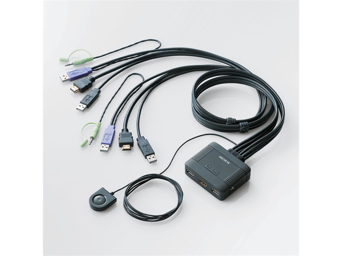 ELECOM製PC自動切替機　KVM-HD HDU2 エレコム、HDMI対応のCPU切替器「KVM-HDHDU2」 - 価格.com