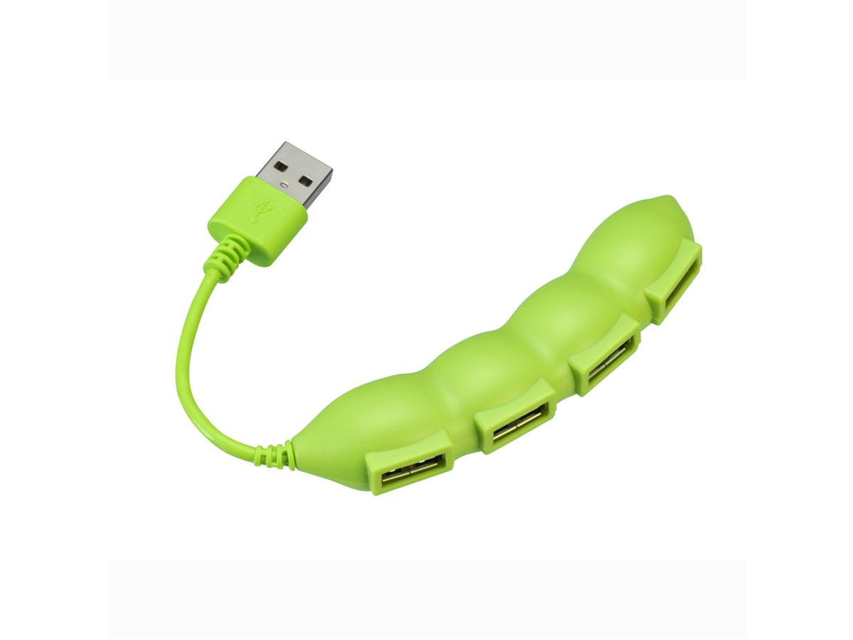 グリーンハウス、さやえんどうデザインの4ポートUSBハブ - 価格.com