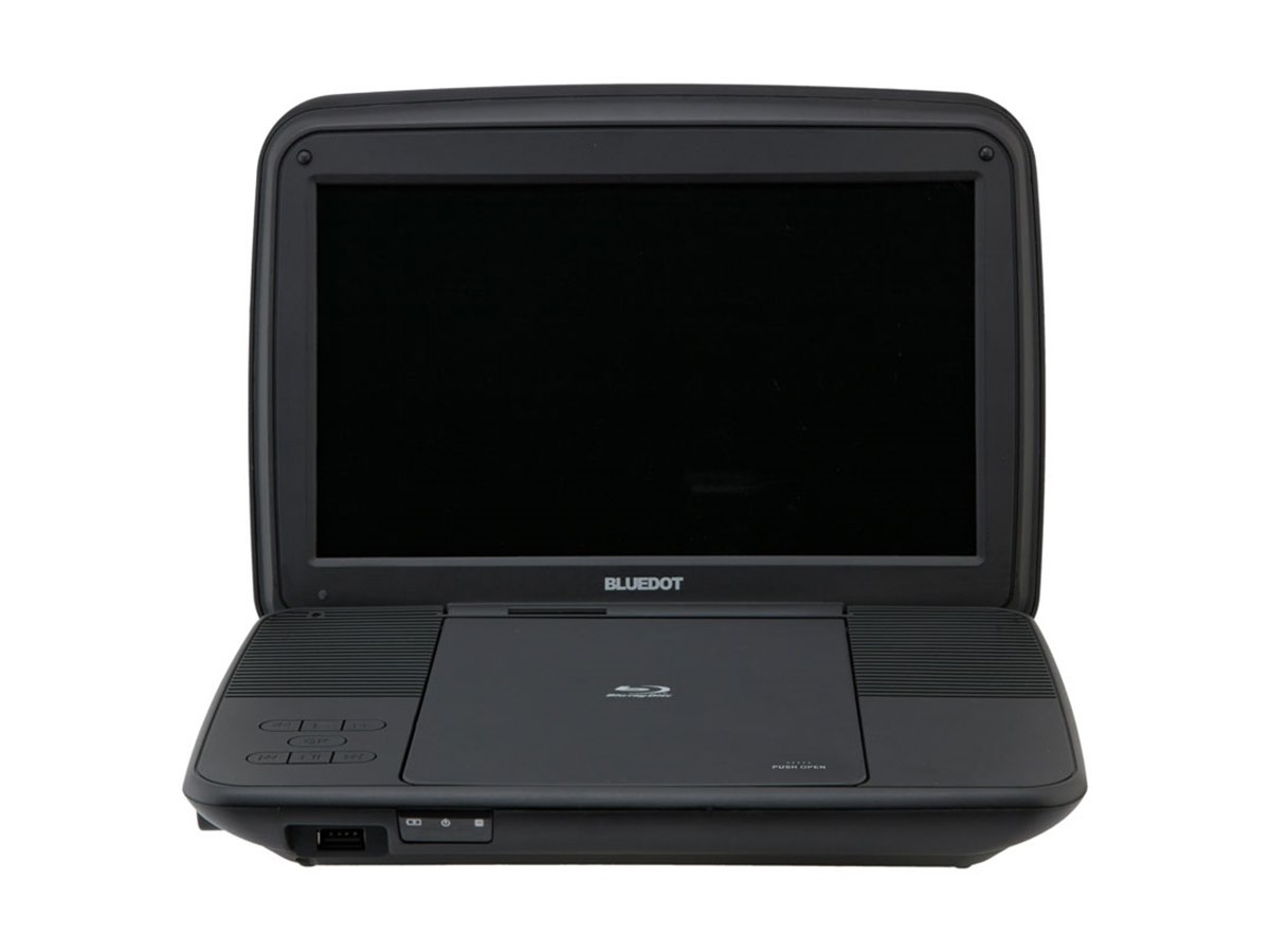 BLUEDOT ポータブル Blu-rayプレイヤー10インチ BLUEDOT、10型液晶と大口径スピーカーを塔載したポータブルBD
