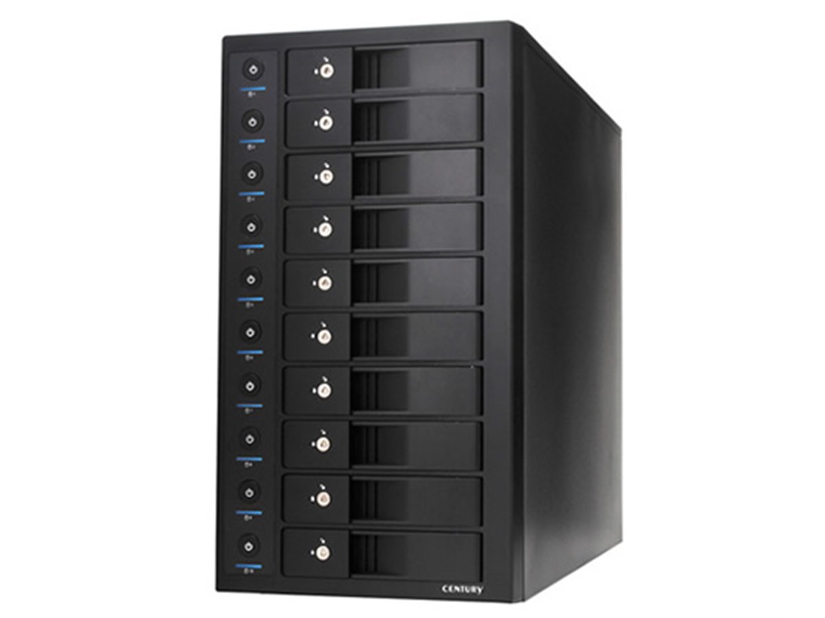 センチュリー、3.5インチHDDを10台塔載できる「裸族のスカイタワー