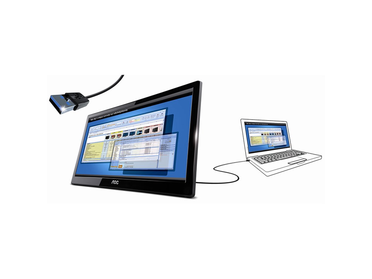 AOC、USB 3.0接続の15.6型サブ液晶ディスプレイ - 価格.com