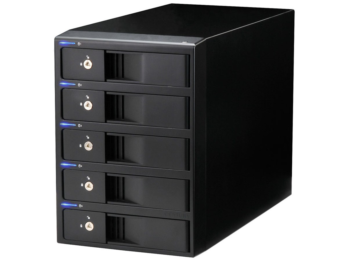 裸族の集合住宅 5Bay SATA 6G　HDD ケース　新品 センチュリー、ケーブル1本で5台のHDDを認識する「裸族の集合住宅5Bay