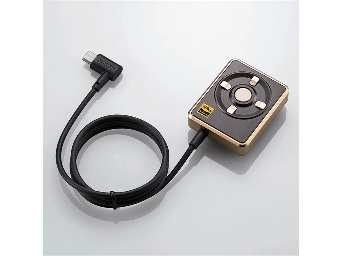 【中古】「非常に良い」エレコム ハイレゾ DAC for Android microUSB オーディオアダプター ゴールド EHP-AHR192GD エレコム、192kHz/24bitハイレゾ対応のスマホ向けヘッドホンアンプ
