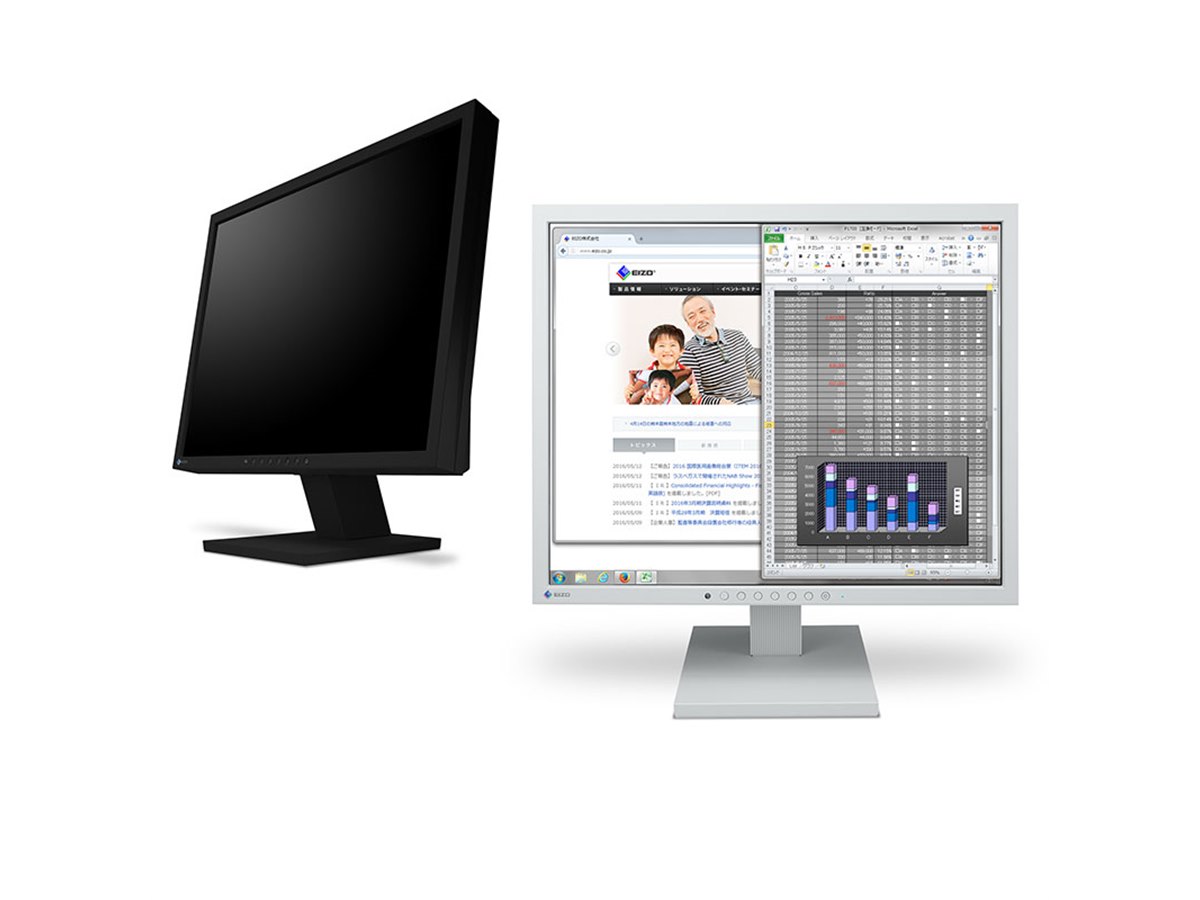 EIZO、DisplayPortに対応した19型スクエア液晶「FlexScan S1934-T