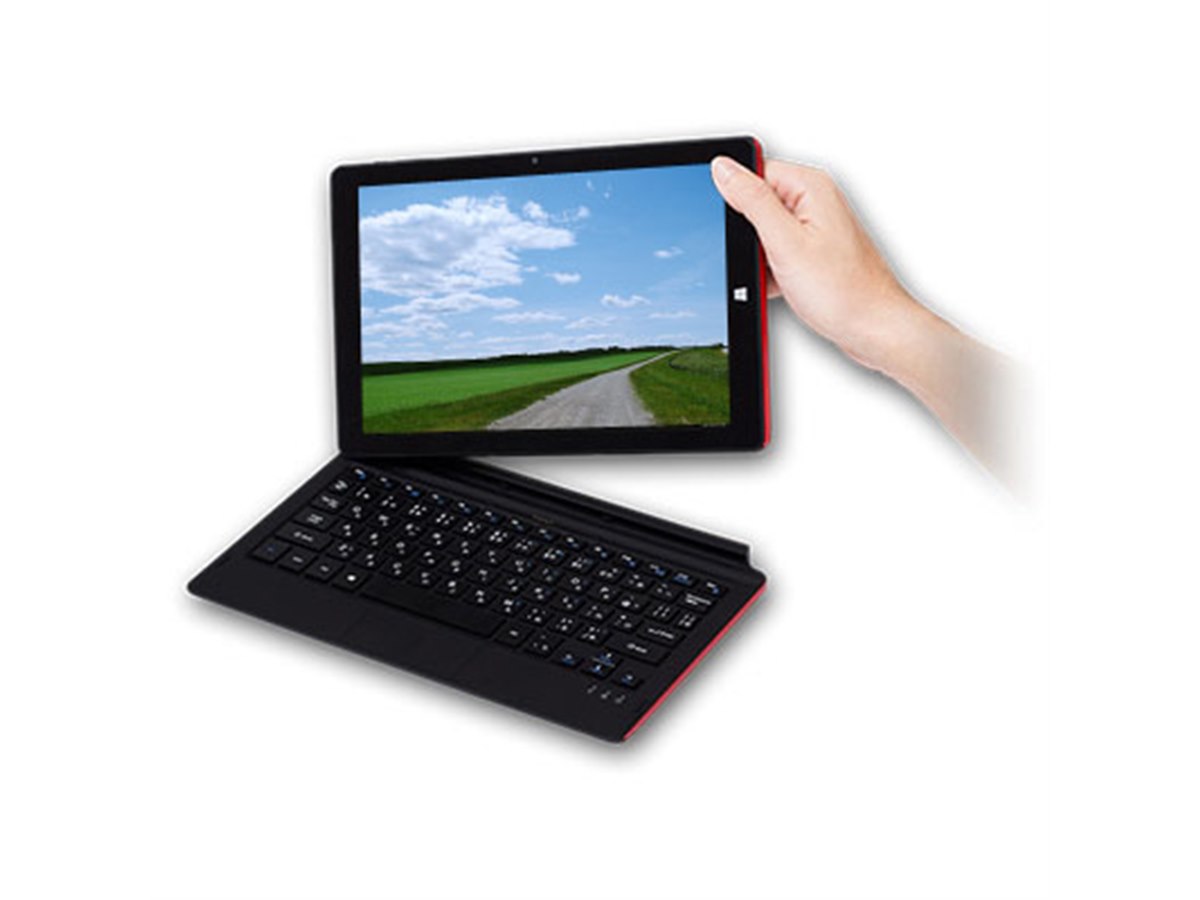 2in1タブ FRONTIER キーボードカバー付属 21035 FRONTIER、着脱式カバーキーボード付きWinタブレットを27,800円