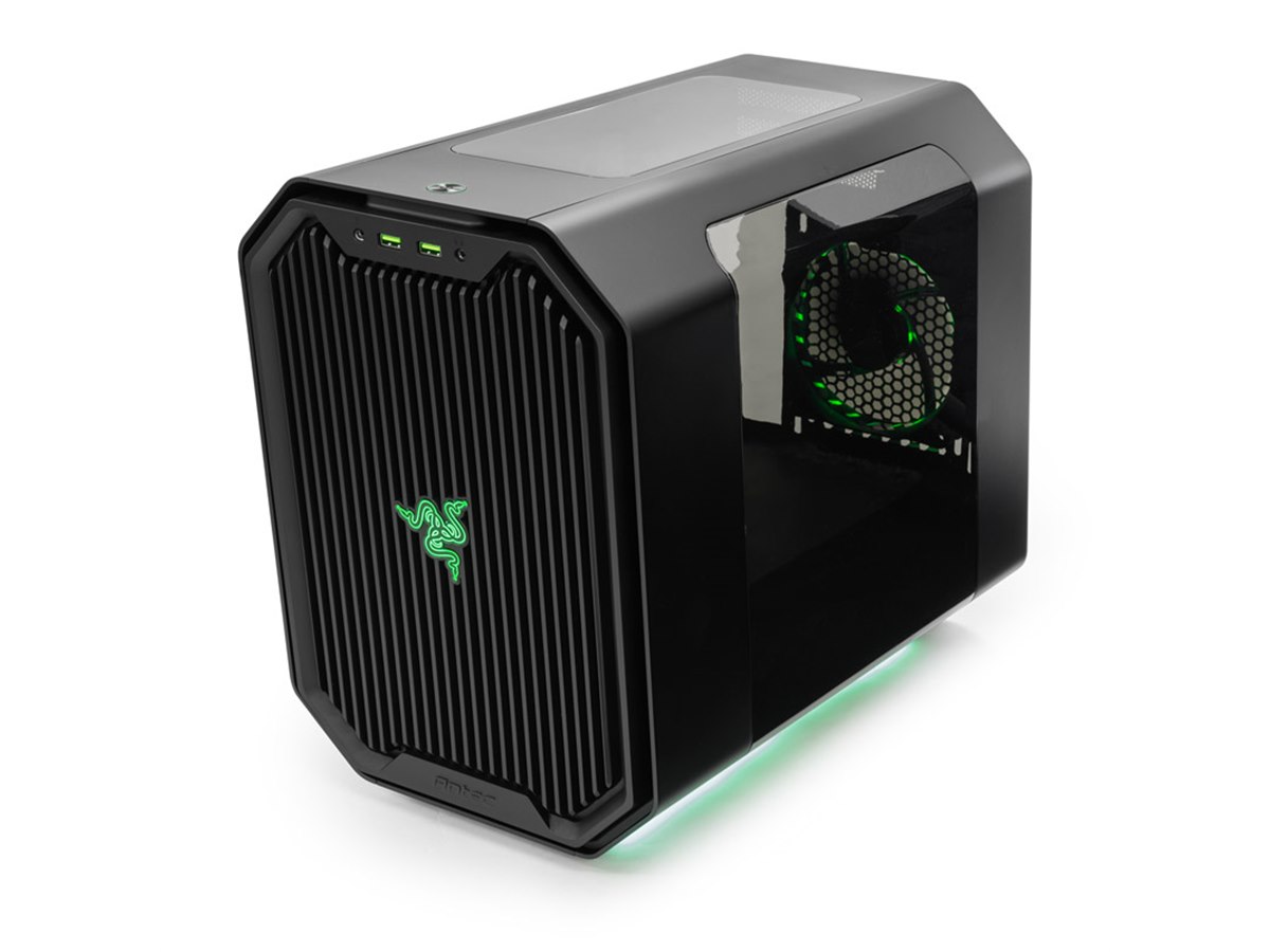 Razer antec cube mini itx pcケース Antek、Razerグリーンのイルミが光るMini-ITX対応キューブPC