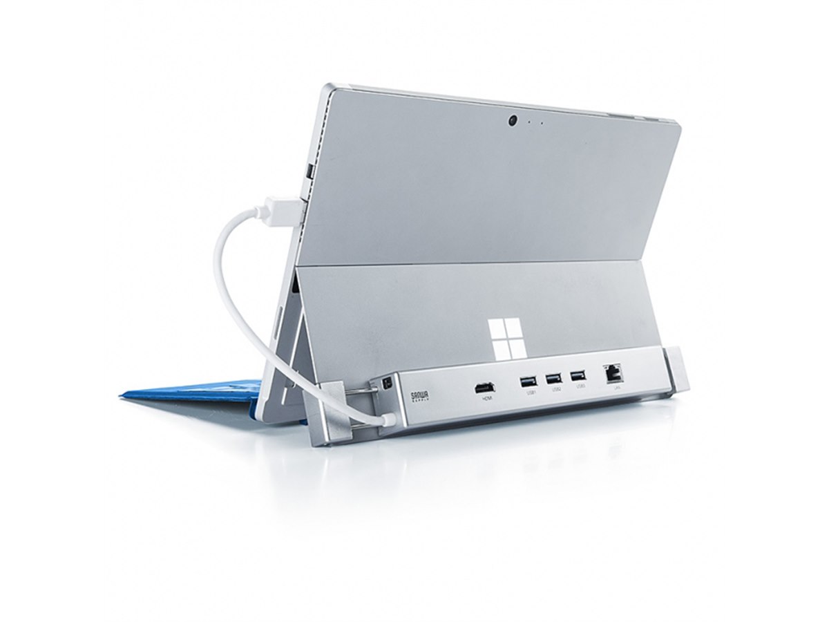 サンワ、HDMI/USB 3.0/有線LANを増設「Surface用ドッキング