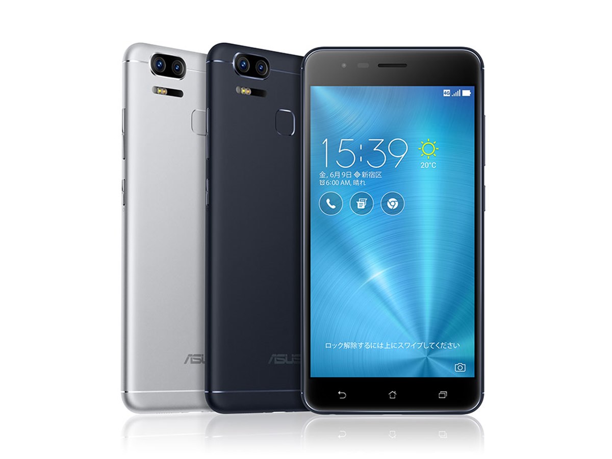 スマートフォン本体 sunkus ASUS、光学2.3倍＆デュアルレンズ仕様の5.5型スマホ「ZenFone Zoom S