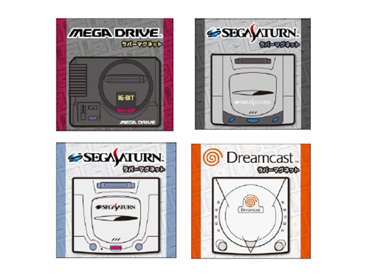 メガドライブ&セガサターンクッション ４点セット メガドライブ」「セガサターン」マグネットなど、セガが