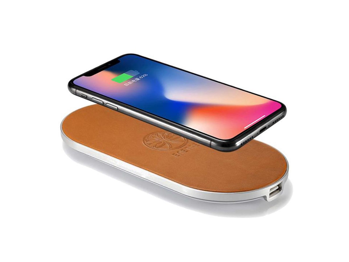 iPhone X 256GB ワイヤレス充電器付き ENETREE、イタリア製本革を採用したiPhoneX高速ワイヤレス充電器