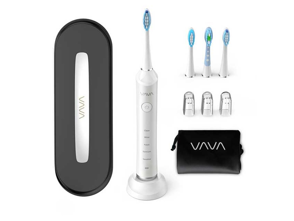 VAVA、3種の交換ブラシヘッド付き防水IPX7電動歯ブラシ「VA-EE007