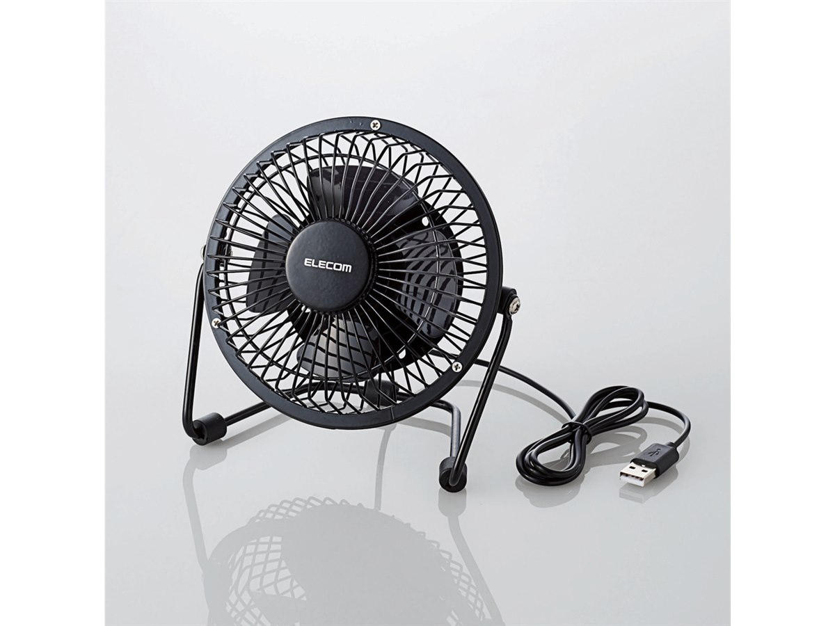 エレコム、耐久性の高い金網フレームを採用したUSB扇風機「FAN-U182