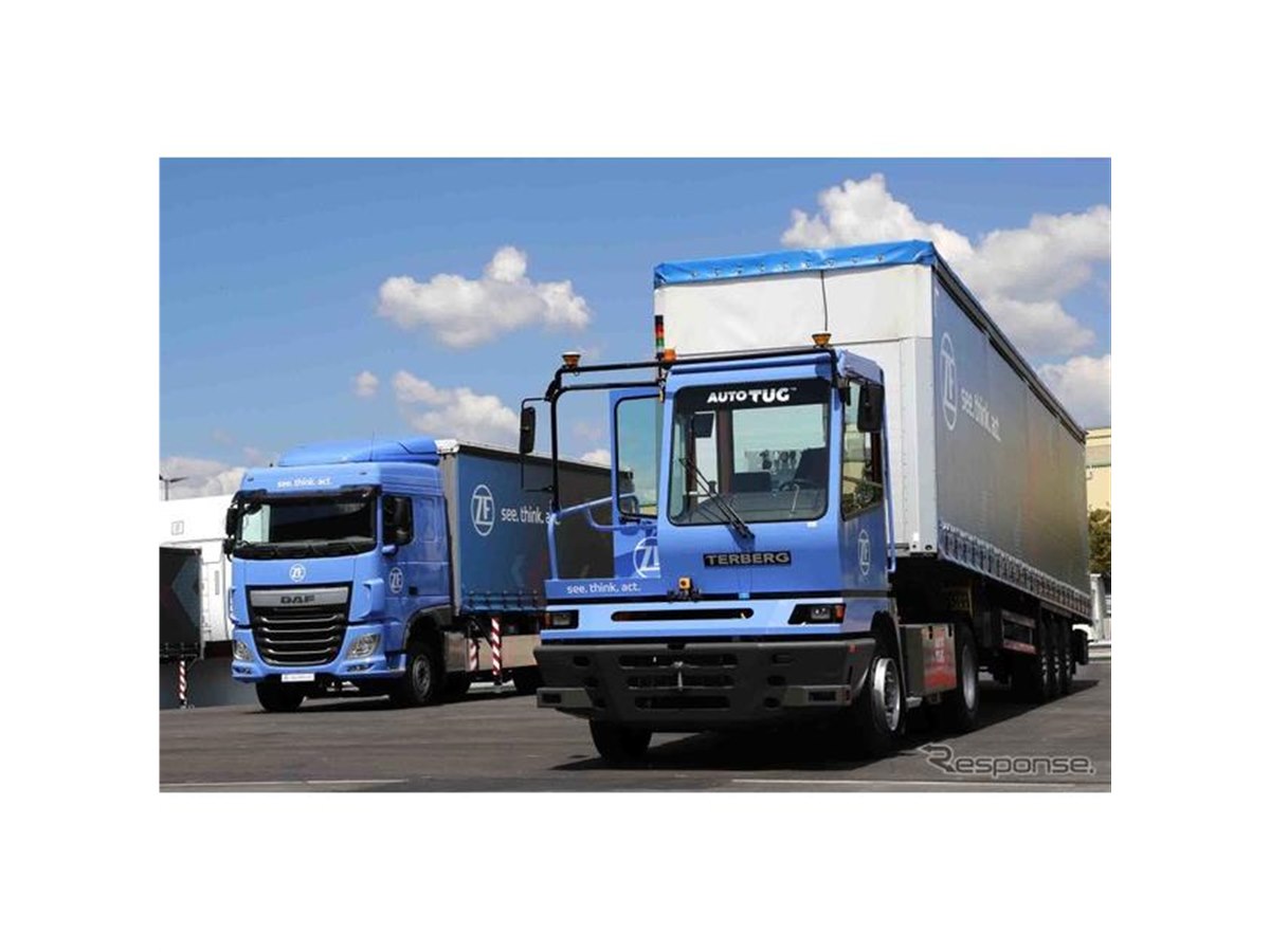 運搬用トラック OHVエンジン搭載 トラックが無人で搬入・荷台の脱着、自動運転と電動化技術で効率化を