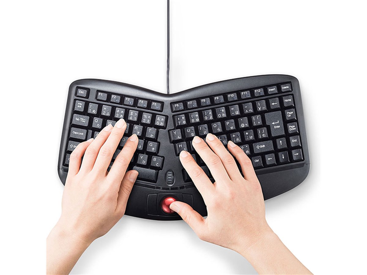 サンワ、エルゴノミクス形状のキーボード「SKB-ERG3BK」「SKB-ERG5BK