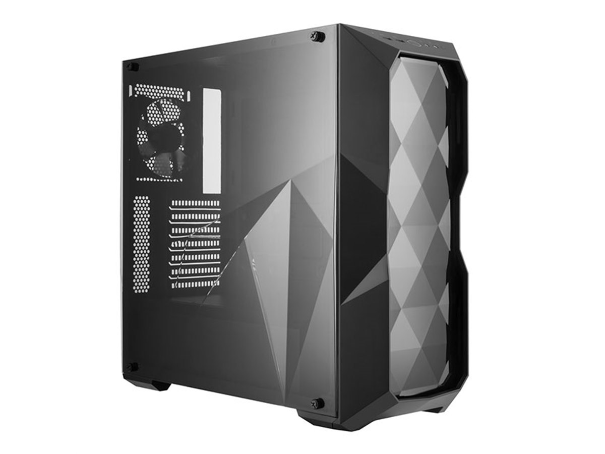 PCケースとレール　2点ずつ クーラーマスター、3Dダイヤモンドカットデザインを採用したPCケース