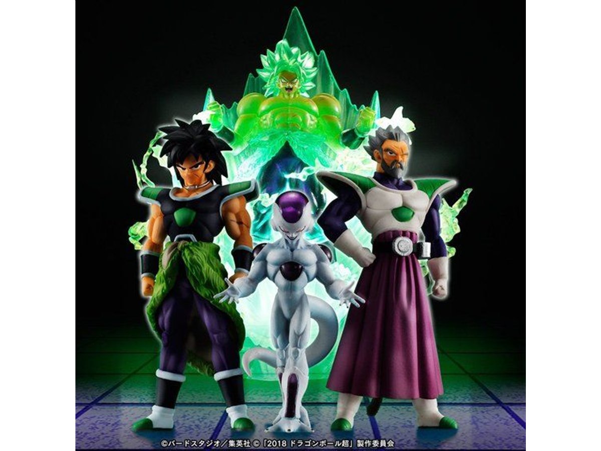 ドラゴンボール超　映画版フィギュア4体セット 発光ギミック付きの「超サイヤ人ブロリーフルパワー」などフリーザ軍4