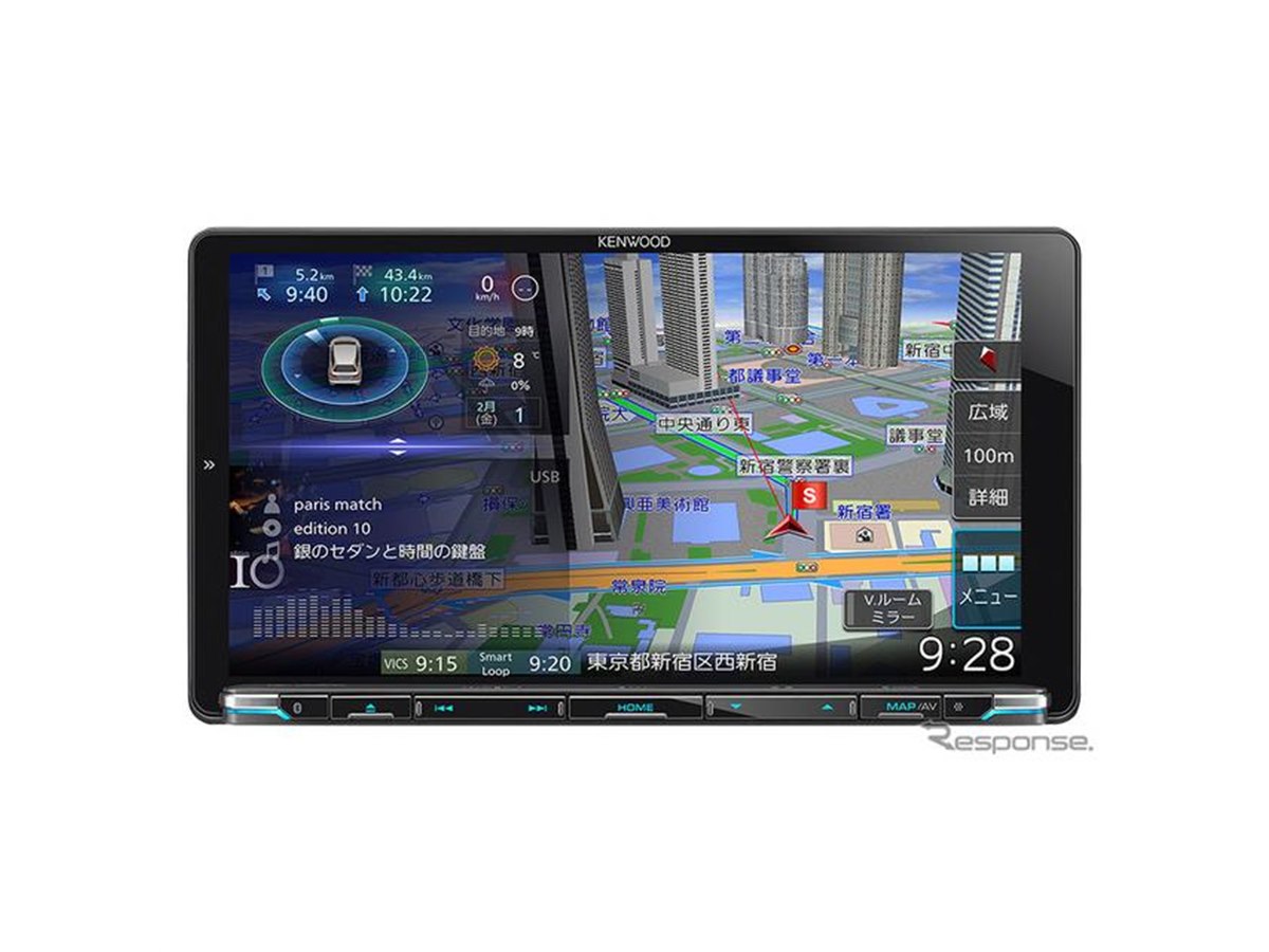 MDV-M906HDL 2019年モデル9インチカーナビKenwoodケンウッド 彩速ナビ初の大画面9V型HDパネル搭載、タイプMシリーズ2019年