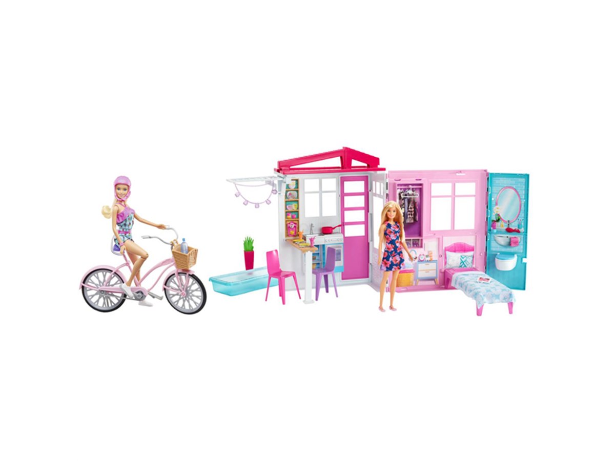 バービー人形と自転車セット ピンク Amazon.com: Barbie Outdoor Bike Playset Bundle Blonde and