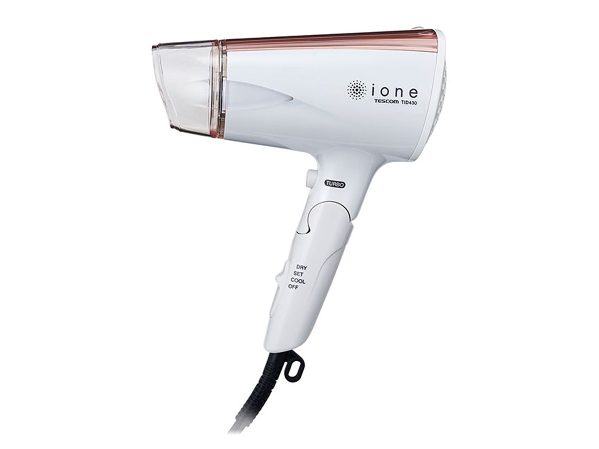 TESCOM ione（イオネ） TD430A ヘアドライヤー 1200W | テスコム ドライヤー マイナスイオン 折りたたみ 大風量 速乾
