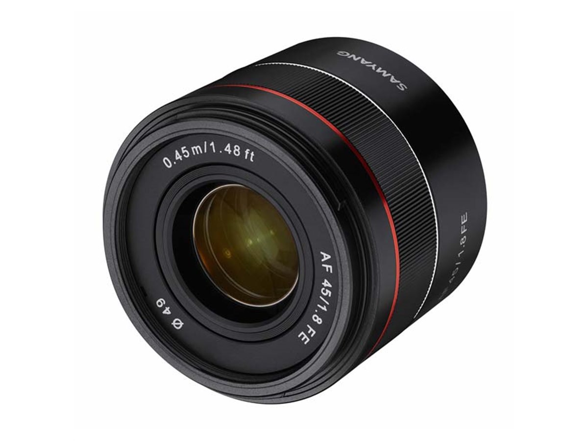 Samyang45mm f1.8  サムヤン　ソニーEマウント用 AF45_1.8FE_Side_WITHHOOD_2.jpg