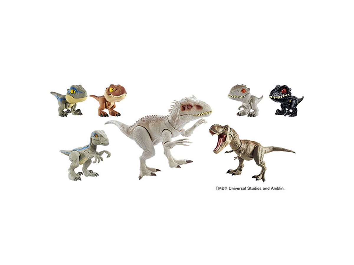 マテル社　ジュラシックワールド　インドミナレックス　T-REX 4対セット　恐竜 マテル ジュラシックワールド 恐竜 4体セット Tレックスインド