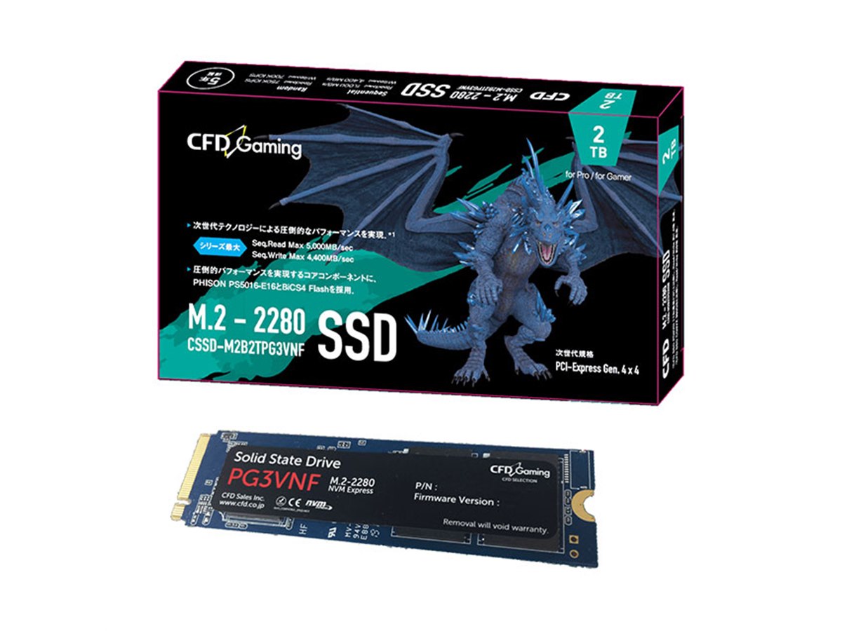 CFD、リード最大5000MB/sのSSD「PG3VNF」を7月上旬より発売 - 価格.com