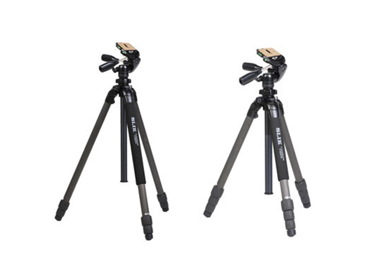 spkfmslf 【動作良好】SLIK CARBON814Limited SLIK、カーボン三脚「ライトカーボン」にパイプ径32mmのハイエンド