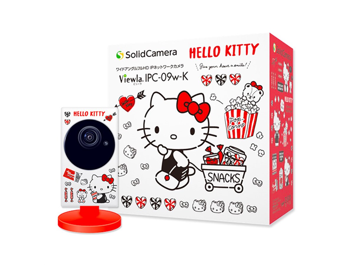 ☆美品☆ソリッドカメラ　ハローキティ 防犯カメラ IPC-09w-K Amazon.co.jp: SolidCamera ワイドアングルフルHD IPネットワーク