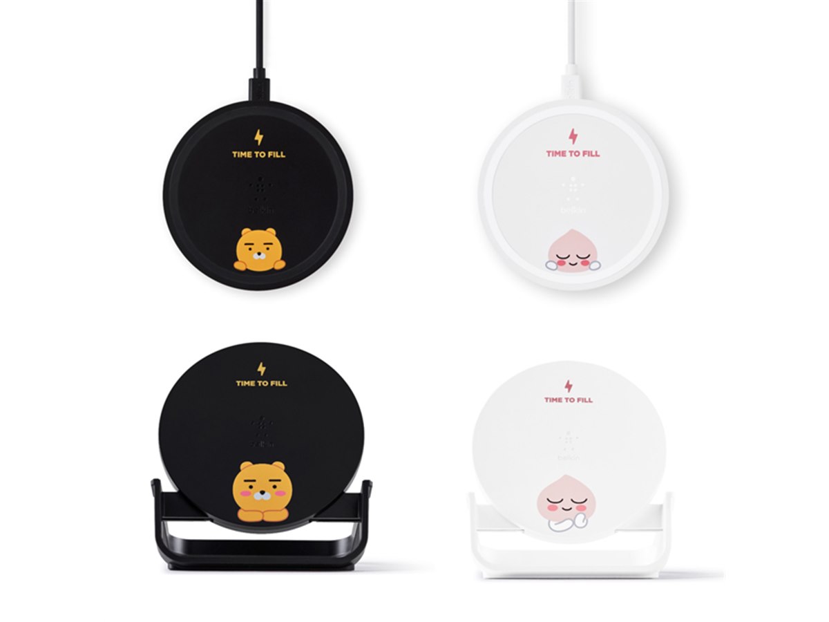 カカオフレンズ　高速ワイヤレスデスクマット充電器 カカオフレンズ」とベルキンがコラボ、ライアン＆アピーチのワイヤレス