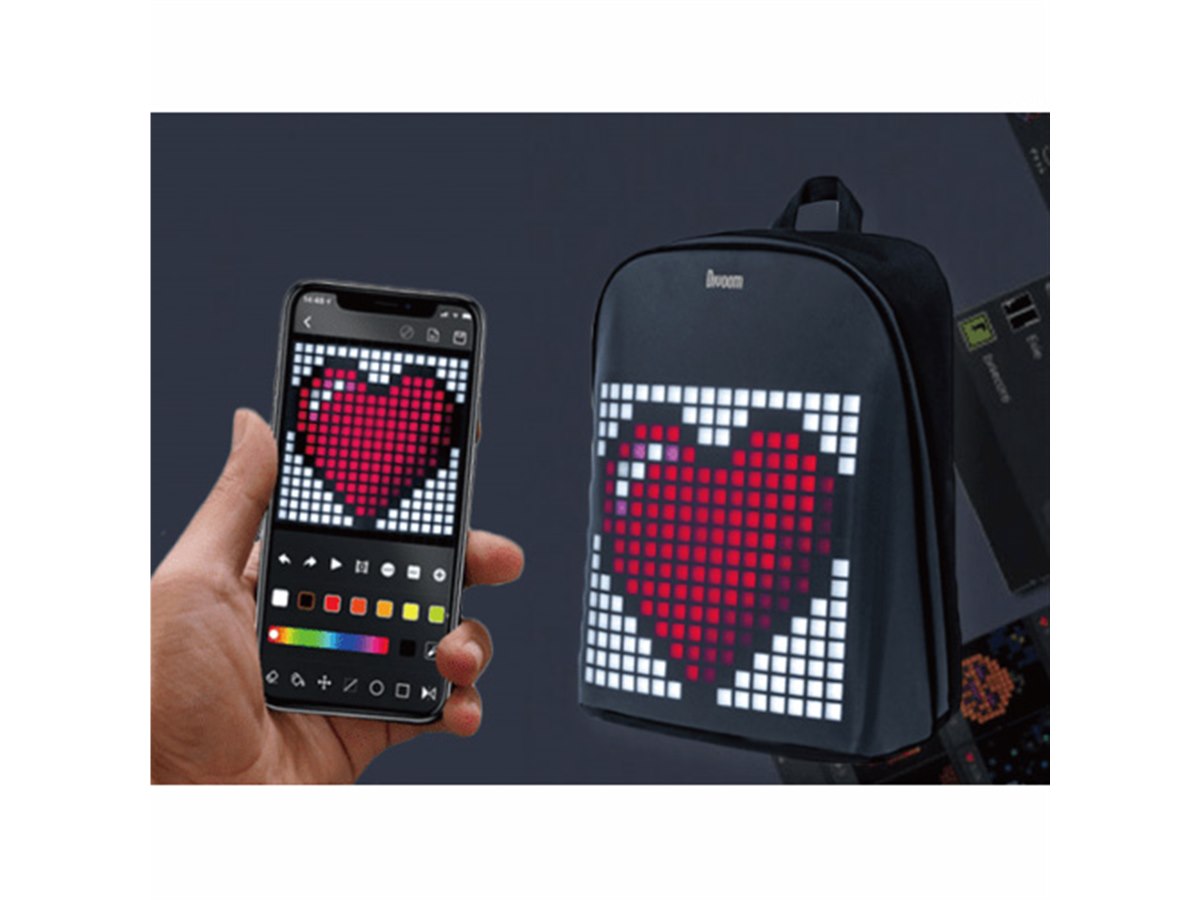 Divoom Pixoo  Backpack ピクセルアートバックパック ASCII.jp：自分だけのオリジナルデザインを楽しめるバックパック