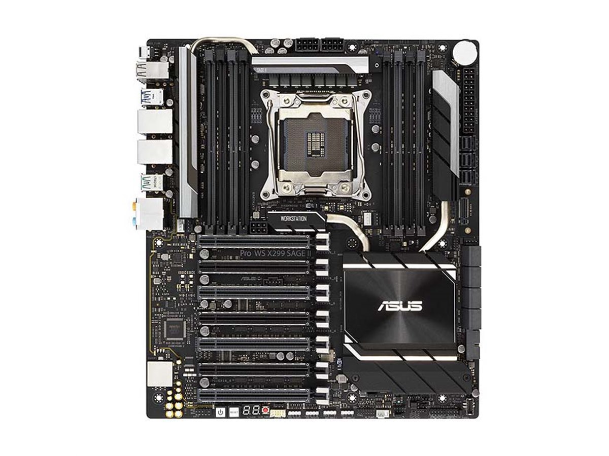 ASUS Intel X299搭載 マザーボード WS X299 SAGE ASUS、PCIe x16を7基搭載したマザーボード「Pro WS X299 SAGE II
