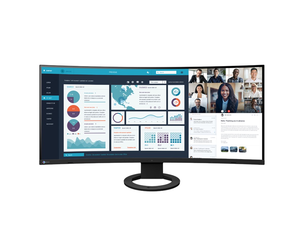 EIZO、37.5型で3840×1600表示の曲面ウルトラワイドディスプレイ