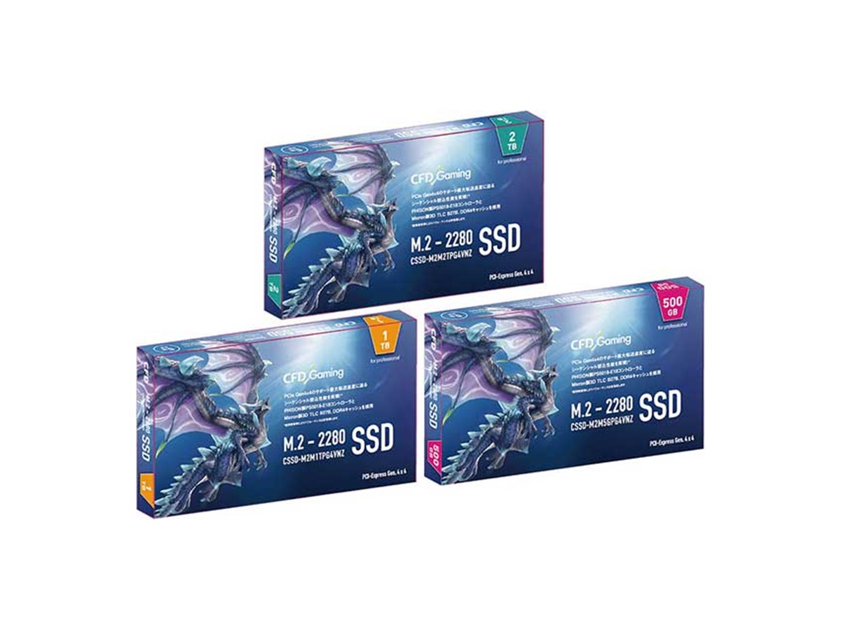 CFD、最大7000MB/sのハイエンドNVMe対応M.2 SSD「PG4VNZ