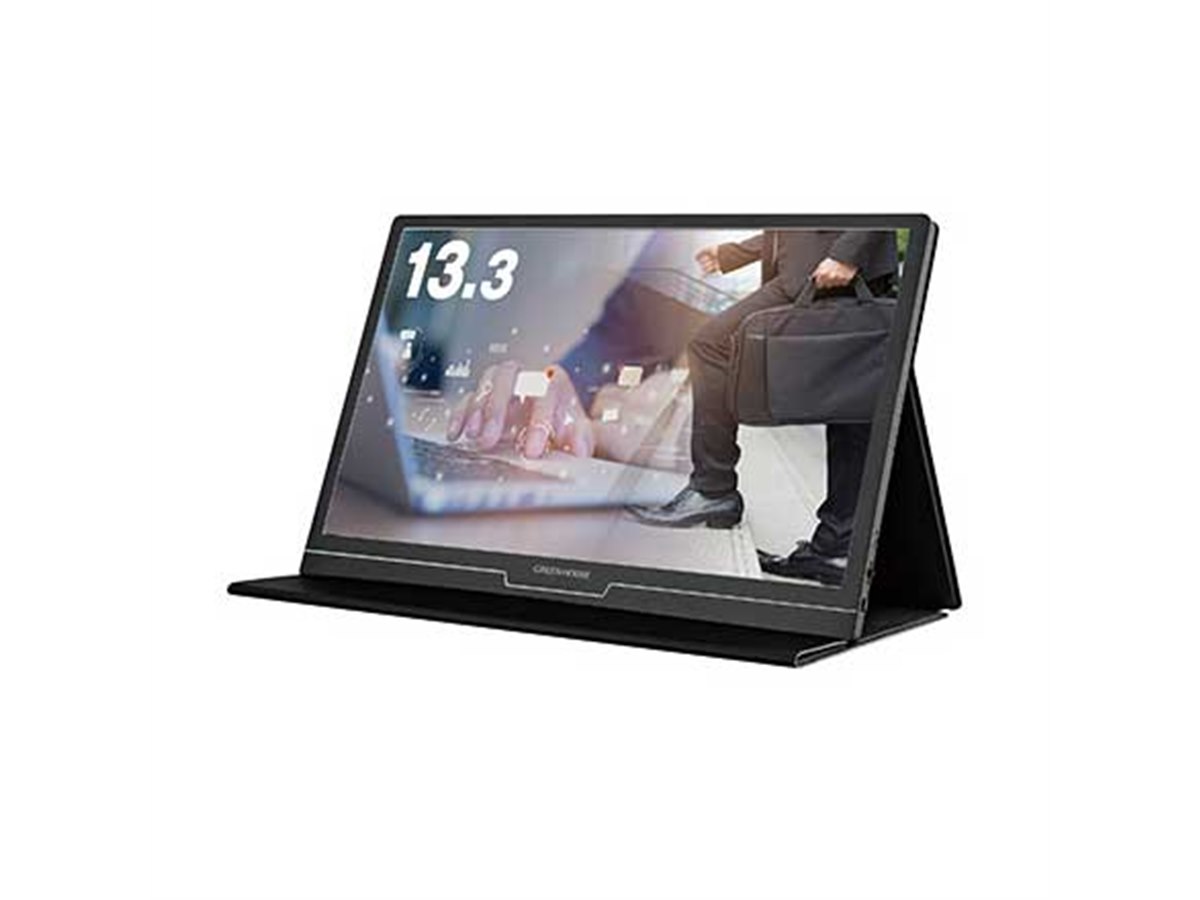 GREEN HOUSE 13.3インチポータブルディスプレイ グリーンハウス、重さ約500gの13.3型フルHDモバイル液晶